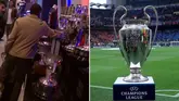 Dembele Makes Clear His Ambition as He Is Spotted Touching the UCL Trophy