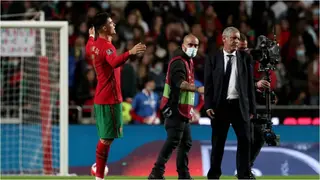 Ronaldo caught on camera fuming at Portugal coach Fernando Santos after Serbia winner