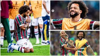 Marcelo in tears as he celebrates Copa Libertadores win with boyhood club Fluminense