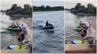 Video: Ayew Brothers Spotted Jet Skiing During Holidays in Ghana