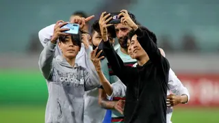 Moment Pitch Invaders Rushed To Take Selfie With Man United Star Fernandes During Portugal Win Over Azerbaijan