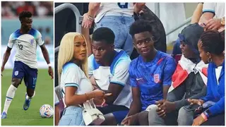 Bukayo Saka's Nigerian family spotted in the stadium to watch him score brace for England