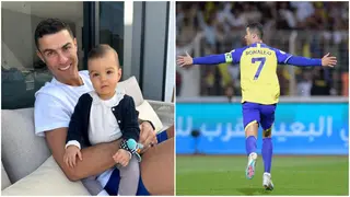 Ronaldo pictured cradling youngest daughter day after scoring four goals in one match