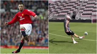 Man United legend Beckham teases return to football with video of him scoring flawless free kick