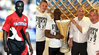 Ghana legend spotted watching former club Frankfurt win Europa League in Seville