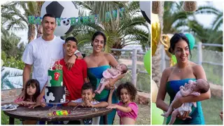 Emotional Scenes As Georgina Rodriguez Cradles Newborn Daughter at Cristiano Jr. Birthday Bash