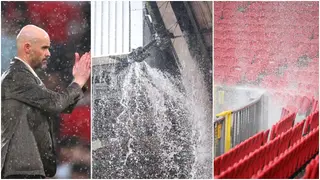 Old Trafford: Manchester United stadium leak rain water after defeat to Arsenal