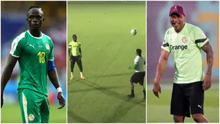Footage of Bayern Munich star Mane and Senegal legend El Hadji Diouf displaying ball juggling skills goes viral
