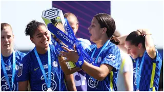 Chelsea record victory over Manchester United to win historic third successive Women's Super League
