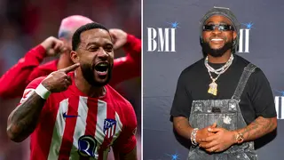 Davido Reacts As Atletico Madrid Forward Memphis Depay Gifts Him Wristwatch: Video
