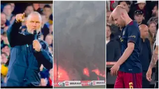 Ajax assistant coach calls out own fans after player is struck by flare mid-game