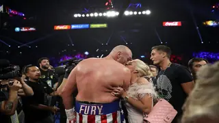 Fury's wife Paris begs the boxer to quit after facing Anthony Joshua