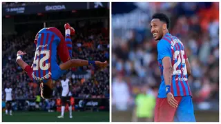 Aubameyang sets 3 incredible records after scoring hat-trick for Barcelona