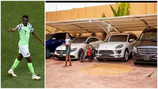 Ahmed Musa Poses In Front of Expensive Garage With His Kids, Thanks God for His Blessings