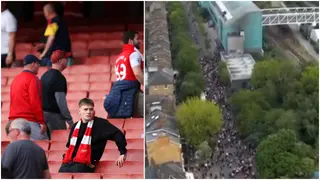 Arsenal fans leave Emirates before FT during 3-0 loss to Brighton