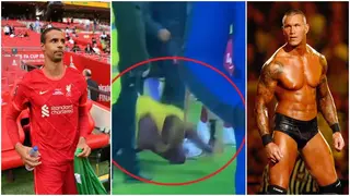Joel Matip excites fans after pulling off classic Randy Orton's signature move during Liverpool celebrations