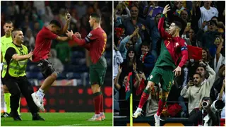 Pitch invader takes Ronaldo by surprise, hits the 'Siuuu' in front of Portugal star: In Photos