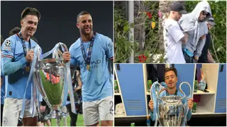 Hilarious moment Kyle Walker carries tipsy teammate during UCL celebration