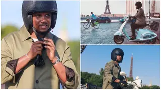 African Football Legend Samuel Eto'o Spotted Cruising on a Scooter in Paris