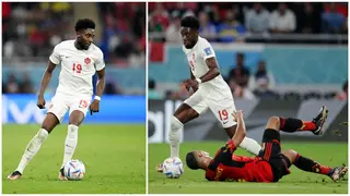 Canada's Alphonso Davies mugged off Belgium's Youri Tielemans with silky World Cup skills