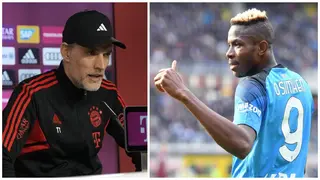 Bayern Munich manager Thomas Tuchel reacts to Victor Osimhen's link to the club