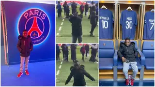 Video of Ghanaian actor hitting Ronaldo's 'siuu' celebration at PSG's Parc des Princes goes viral