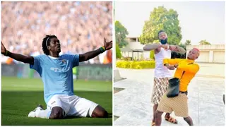 Portable: Nigerian Singer Visits Adebayor at His Mansion in Togo