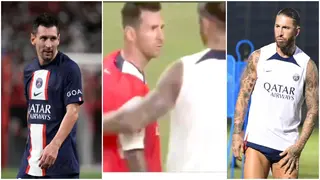 Lionel Messi and Sergio Ramos appear to disagree in PSG training, bringing back memories of old rivalry