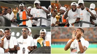 Ivory Coast Players Present AFCON Trophy to Fans During Meeting at Felix Houphouet Boigny Stadium