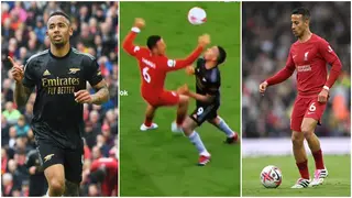 Jesus uses silky skills on Thiago during fiery Liverpool vs Arsenal Premier League clash