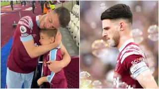 Young West Ham fan burst into tears after meeting Declan Rice