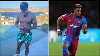 Premier League star shows off bodybuilder physique while on holiday