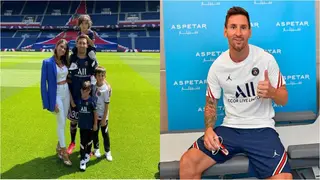 Beautiful Photo As Messi Is Joined By Wife And Kids During PSG Unveiling Ceremony