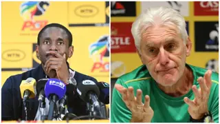 Mokwena Reacts to Broos' Claims About Sundowns Players Using Excuses to Avoid Bafana Duties