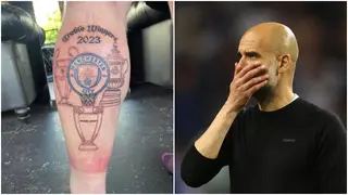 Man City fan gets treble tattoo before Champions League final