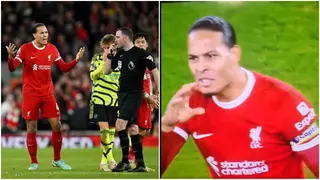Virgil Van Dijk asks referee if he has been drinking during Liverpool vs Arsenal game