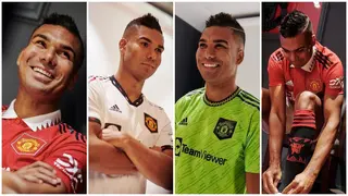 Six stunning photos of Casemiro wearing United's jersey for first time emerges