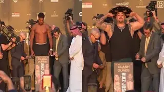 Anthony Joshua weighs cuts weight ahead of Andy Ruiz fight in Saudi Arabia