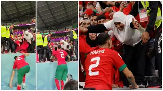 Achraf Hakimi: How Moroccan star celebrated with his mother Sadia Mouth after WC win over Spain, video