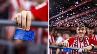 Athletic Club Bilbao supporters stage protest against Barcelona with fake money amid referee payment scandal