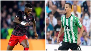 Inaki Williams consoles Luiz Felipe of Real Betis after losing father