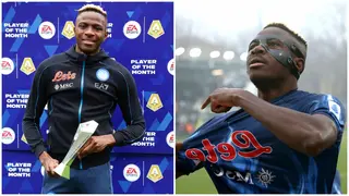 Jubilation as Super Eagles striker Osimhen officially receives Serie A Player Of The Month Award