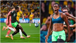 Oshoala Takes off Shirt as She Celebrates Wildly After Scoring Nigeria's Third Against Australia