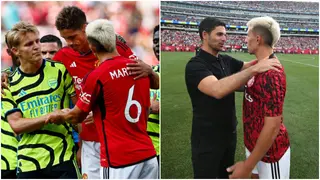 Man United and Arsenal stars clash during pre-season friendly