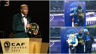 Victor Osimhen Presents CAF Player of the Year Award to Napoli Fans Ahead of Cagliari Clash: Video