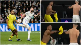 Emotional scenes as Karim Benzema hurries to exchange shirt with Chelsea star after exciting UCL game