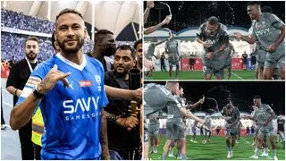 How Al Hilal Stars ‘Bathed’ for Neymar Jr to Welcome Him to the Club, Video