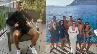 Cristiano Ronaldo enjoys luxury yacht with Man United star Diogo Dalot