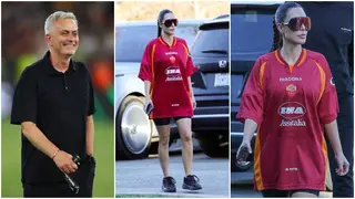 Fans React As Kim Kardashian Spotted Wearing Jose Mourinho’s AS Roma Retro Kit