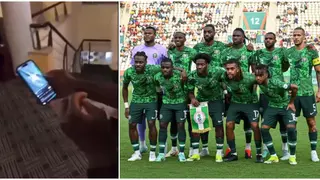 Nigeria Players Spotted Studying New National Anthem Ahead of South Africa Clash: Video